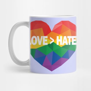 Love Is Greater Than Hate (Mixed Pride Colours) Mug